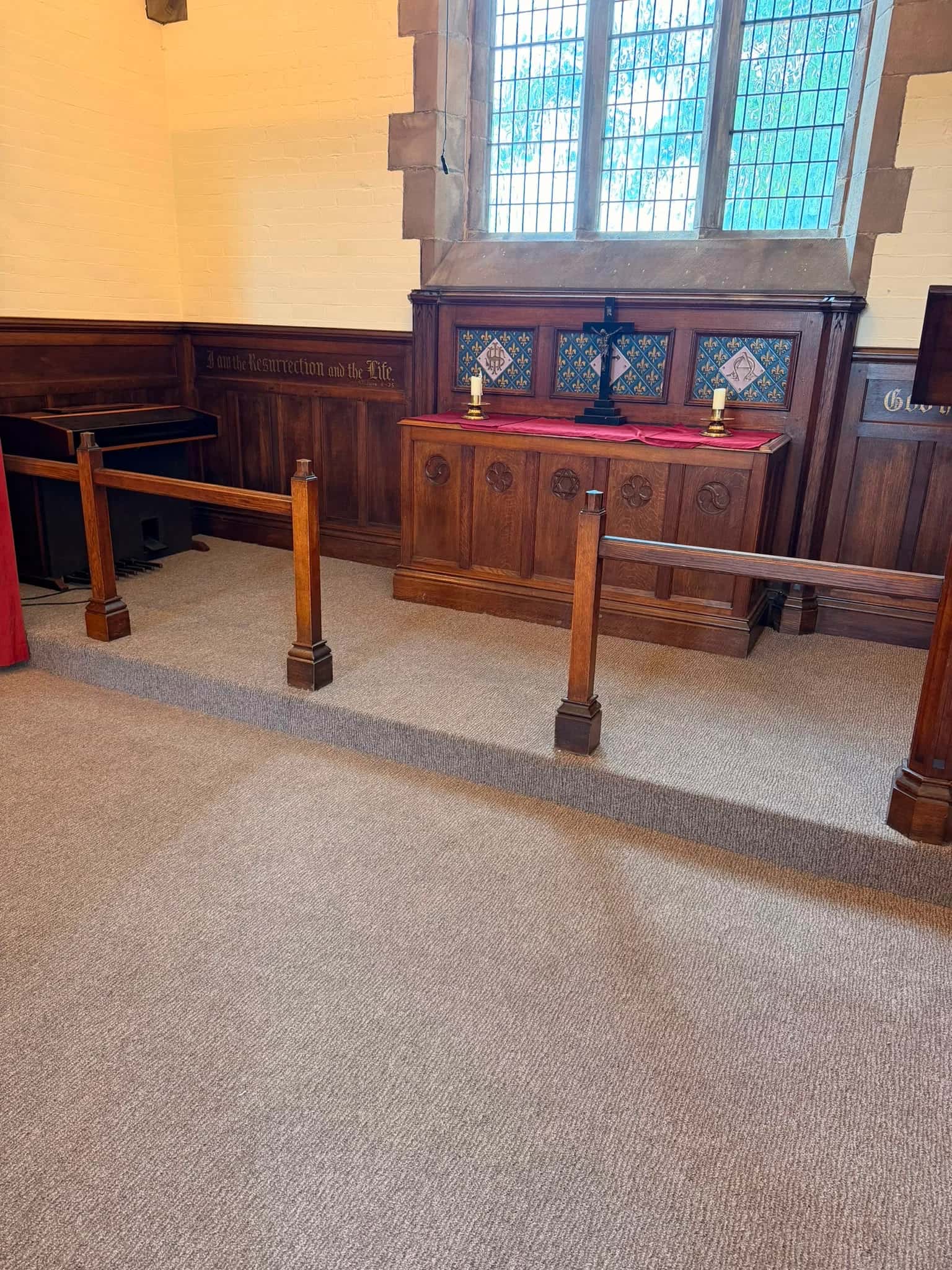 Commercial carpet fitted at Burnley Cemetery Chapel
