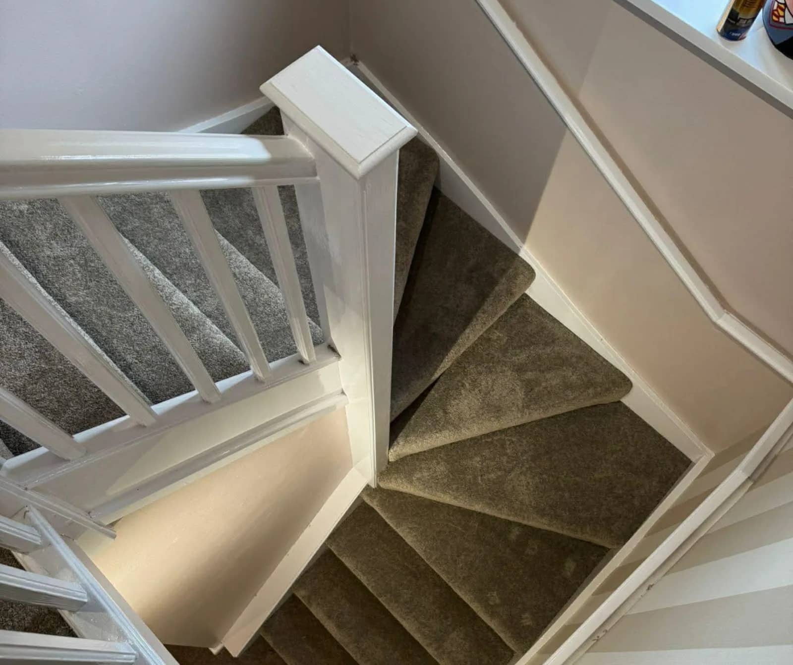 Carpet fitted to a staircase and landing